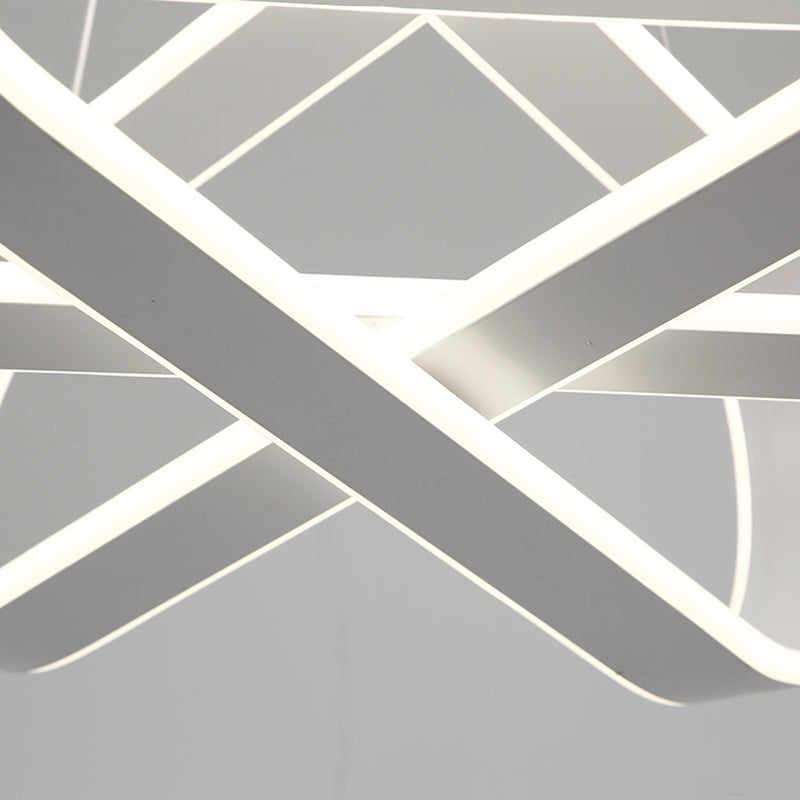 Ellipse Bedroom Chandelier Lamp Acrylic 1 Light Modern LED Ceiling Pendant in White