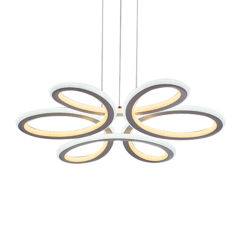 Contemporary Petals Acrylic Chandelier LED Drop Pendant in Warm/White Light for Dining Room