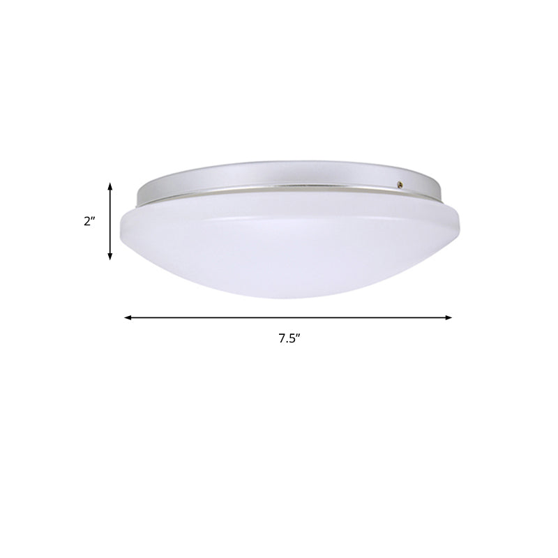 Circular Flush Ceiling Light Fixture with Acrylic Shade Minimalist Metal White Ceiling Mounted Fixture for Living Room, 7.5"/9"/10" Dia