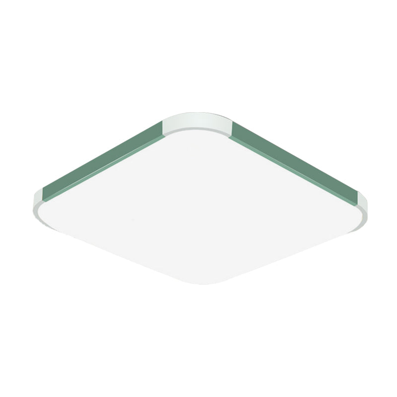 Geometric Flush Mount Lamp Macaron Acrylic Pink/Yellow/Blue LED Flush Mount Lamp, 12"/15"/17" Wide in White/Warm