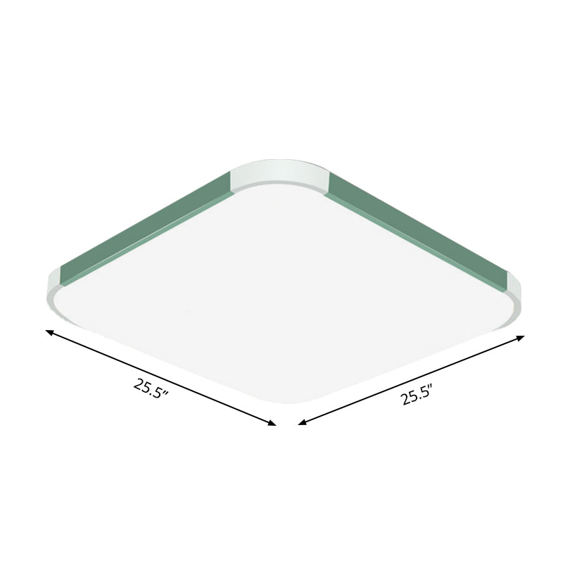 Geometric Flush Mount Lamp Macaron Acrylic Pink/Yellow/Blue LED Flush Mount Lamp, 12"/15"/17" Wide in White/Warm