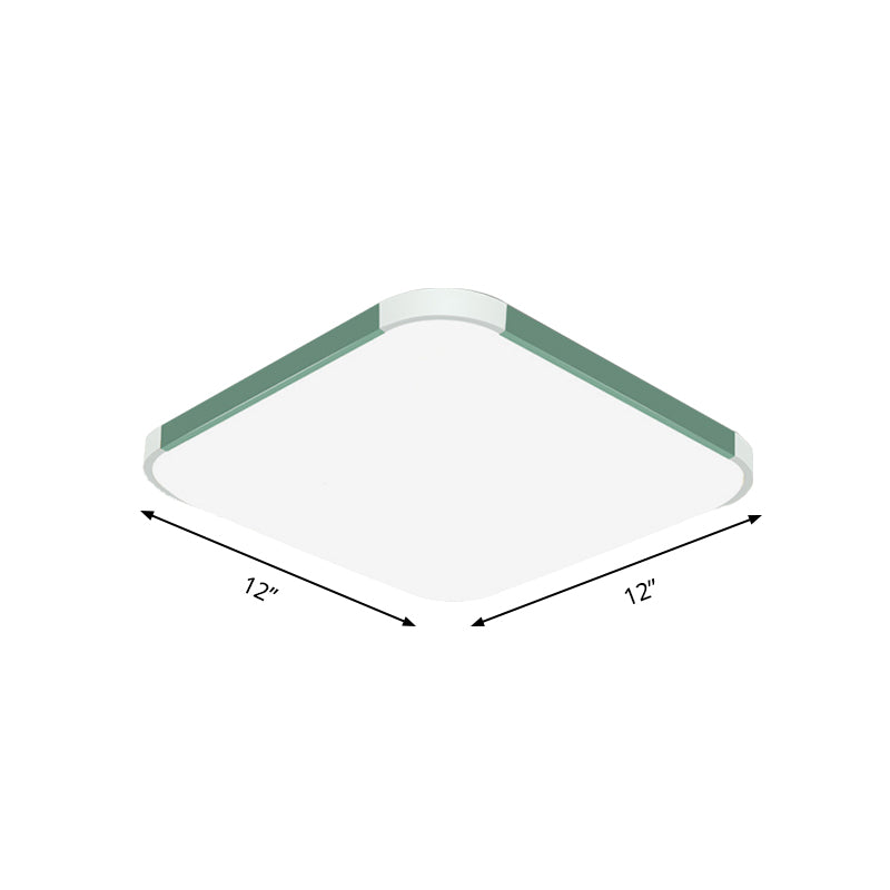 Geometric Flush Mount Lamp Macaron Acrylic Pink/Yellow/Blue LED Flush Mount Lamp, 12"/15"/17" Wide in White/Warm