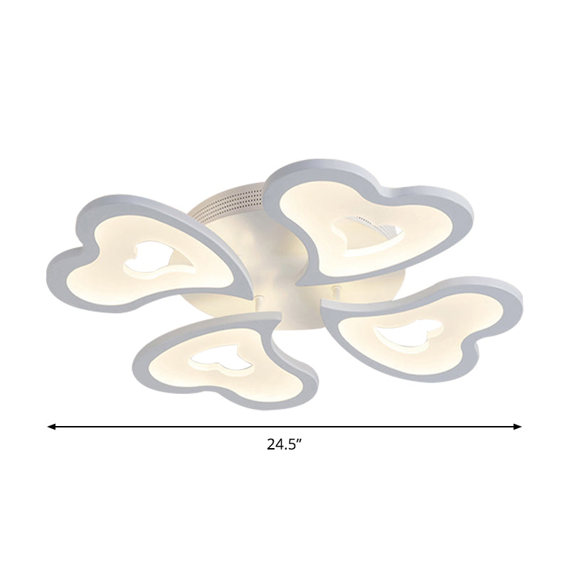 Corazones Lámpara de al ras del dormitorio acrílico 3/5/19 light Modern de techo de lámpara de montaje en luz cálida/blanca/natural