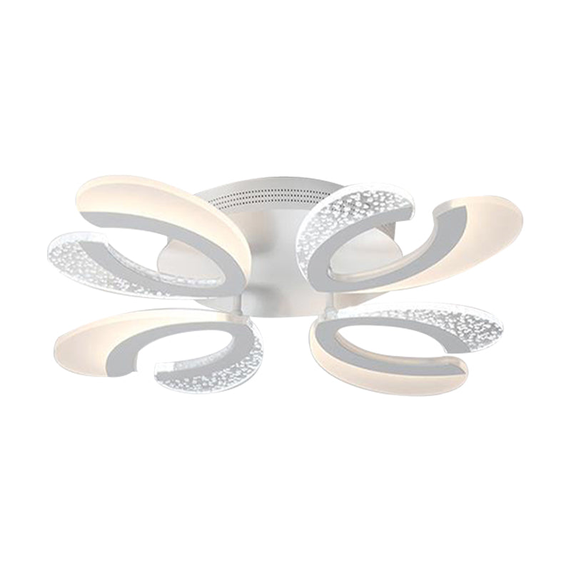 Montaje de altura de montura de V en forma de V claro Luz LED contemporánea 4/6/9 Luces acrílicos Luz de techo acrucado en luz cálida