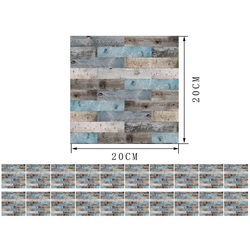 Grey-Blue Repurposed Wood Wallpaper Panel Peel and Stick Wall Covering for Living Room
