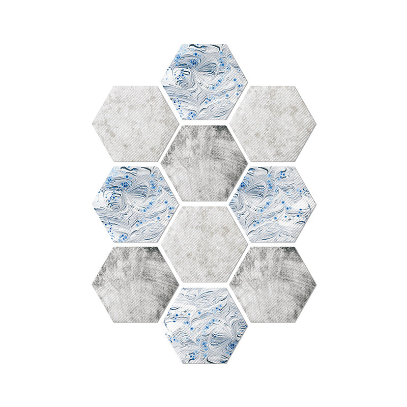 Modern Geometric Abstract Wallpapers Blue-White Peel and Stick Wall Decor for Kitchen