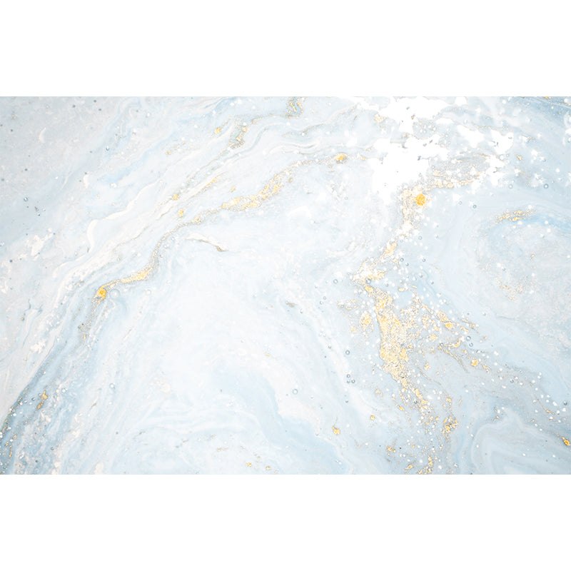 Faux Glitter Texture Mural in Blue-Gold Minimalistic Wall Covering for Accent Wall