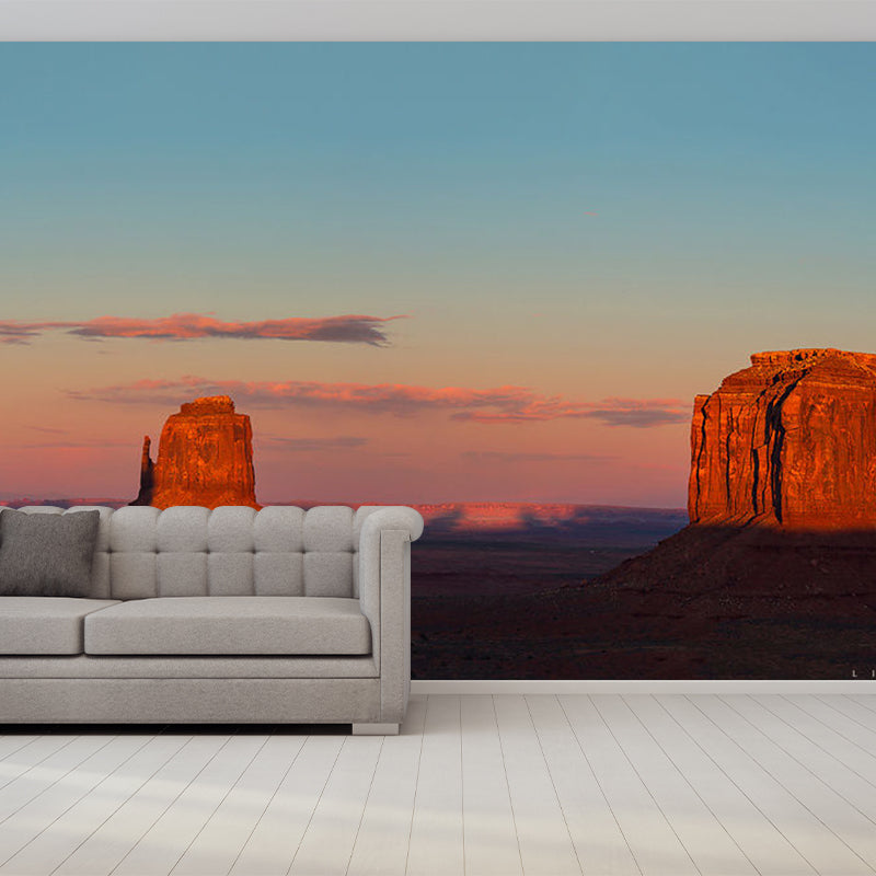 Photography Mountain Valley Mural for Accent Wall, Red-Blue, Personalized Size Available