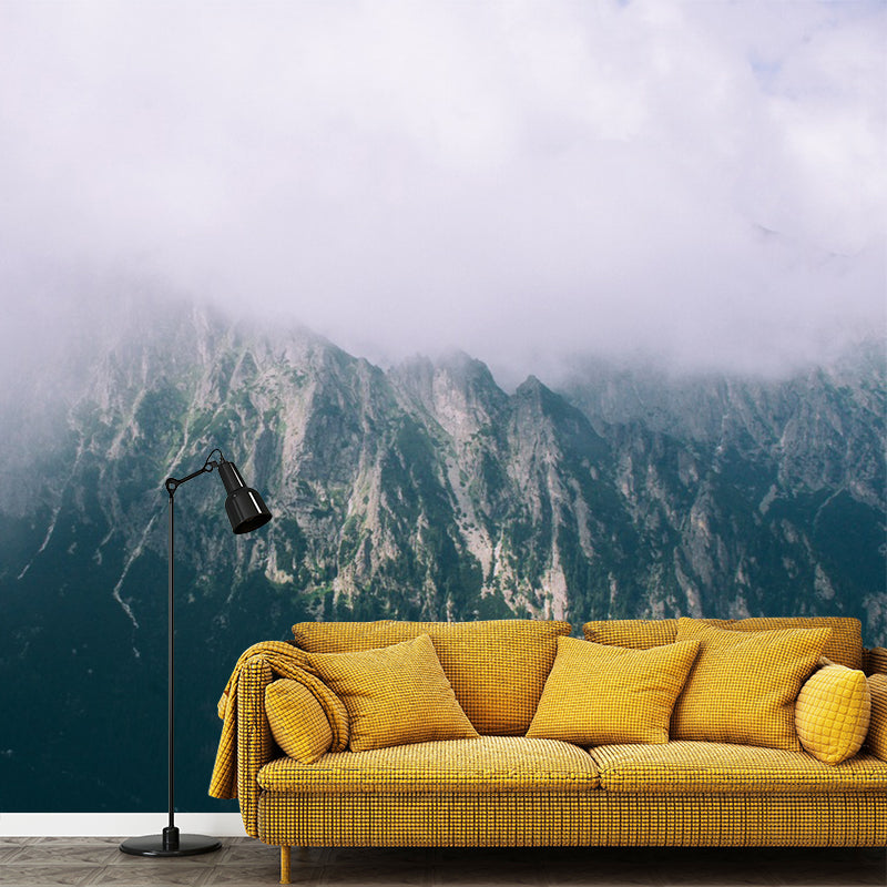 Foggy Mountain Wallpaper Mural Contemporary Waterproof Bedroom Wall Decor, Made to Measure
