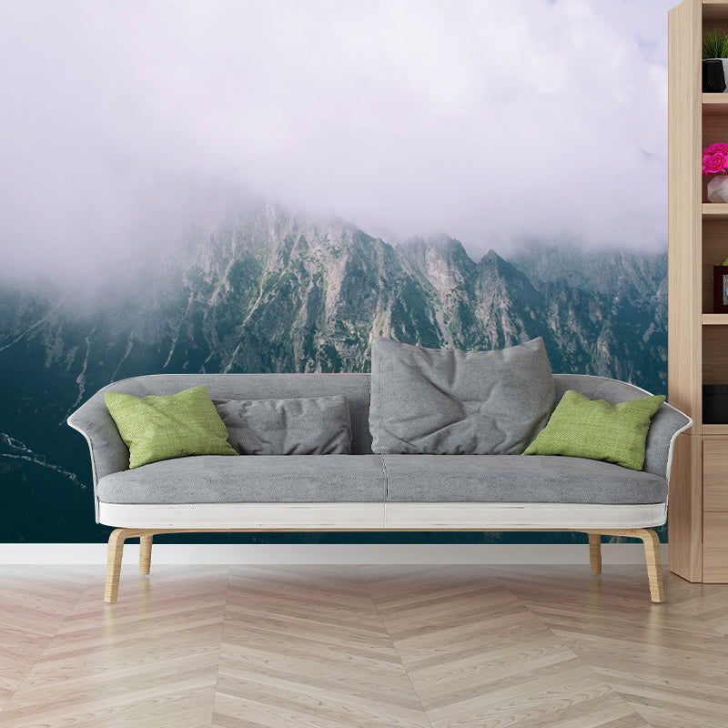 Foggy Mountain Wallpaper Mural Contemporary Waterproof Bedroom Wall Decor, Made to Measure