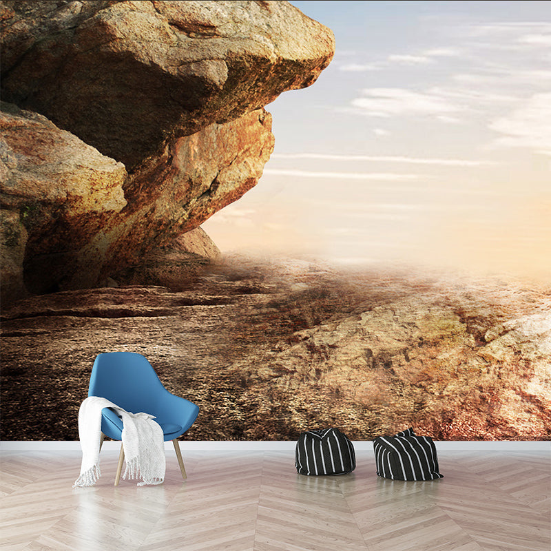 Photography Rock Mountain Sunset Mural Customized Modern Wall Decor for Living Room