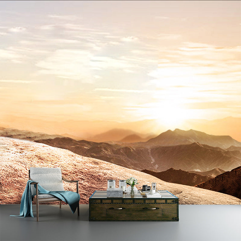 Photography Rock Mountain Sunset Mural Customized Modern Wall Decor for Living Room