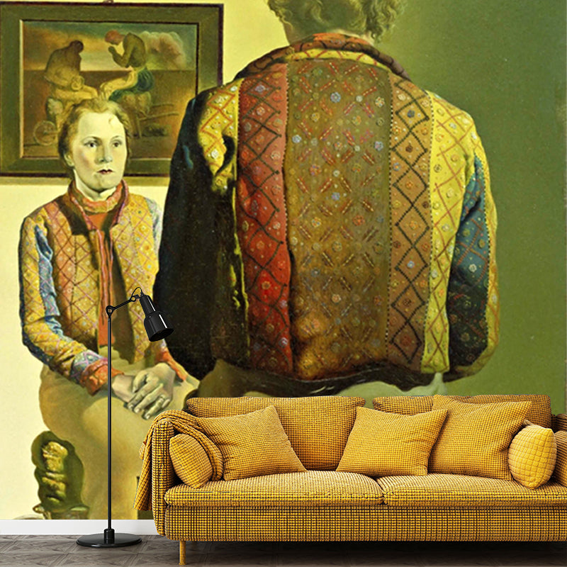Big Salvador Dali Painting Mural Surreal Classic the Angelus of Gala Wall Art in Green