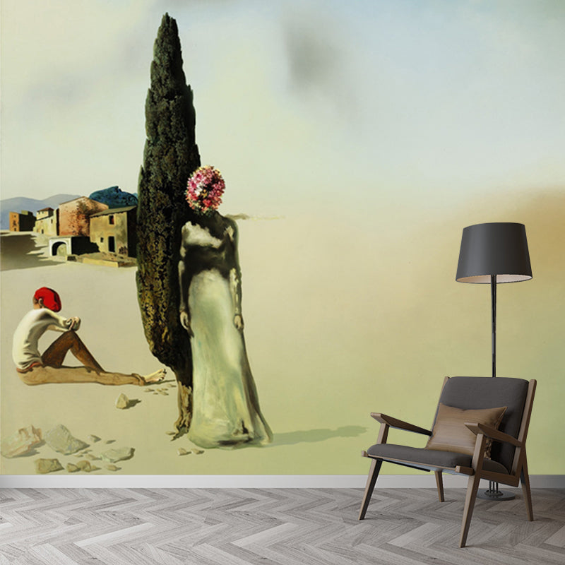 Green Necrophiliac Springtime Mural Decal Stain-Resistant Surrealist Bedroom Wall Decor