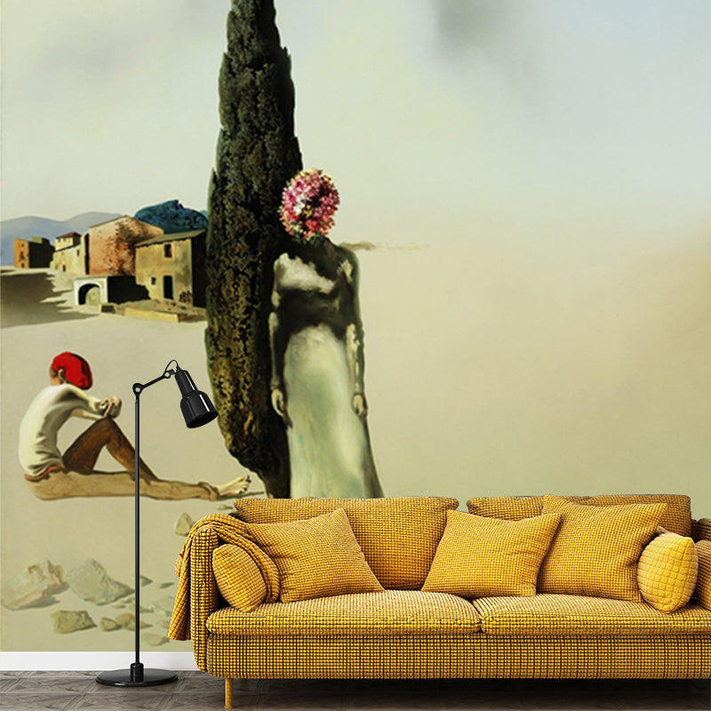 Green Necrophiliac Springtime Mural Decal Stain-Resistant Surrealist Bedroom Wall Decor