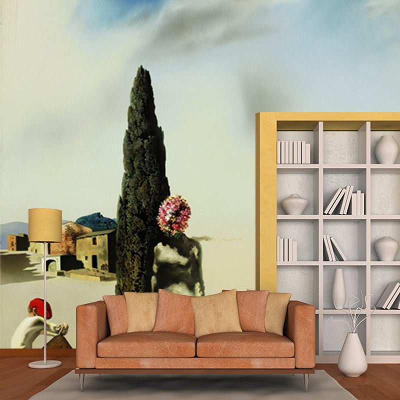 Green Necrophiliac Springtime Mural Decal Stain-Resistant Surrealist Bedroom Wall Decor
