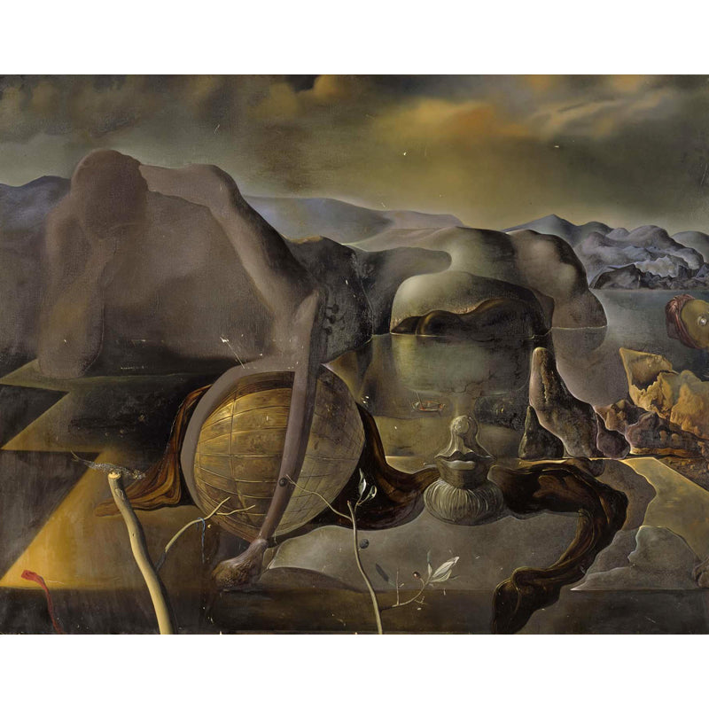 Surrealism the Endless Enigma Mural Non-Woven Waterproof Yellow Wall Covering for Bedroom