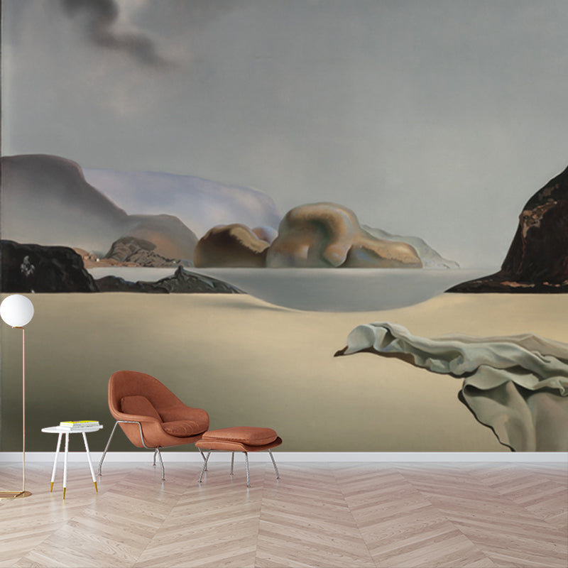Grey Surreal Wallpaper Mural Huge the Transparent Simulacrum of the Feigned Image Wall Decor for Home