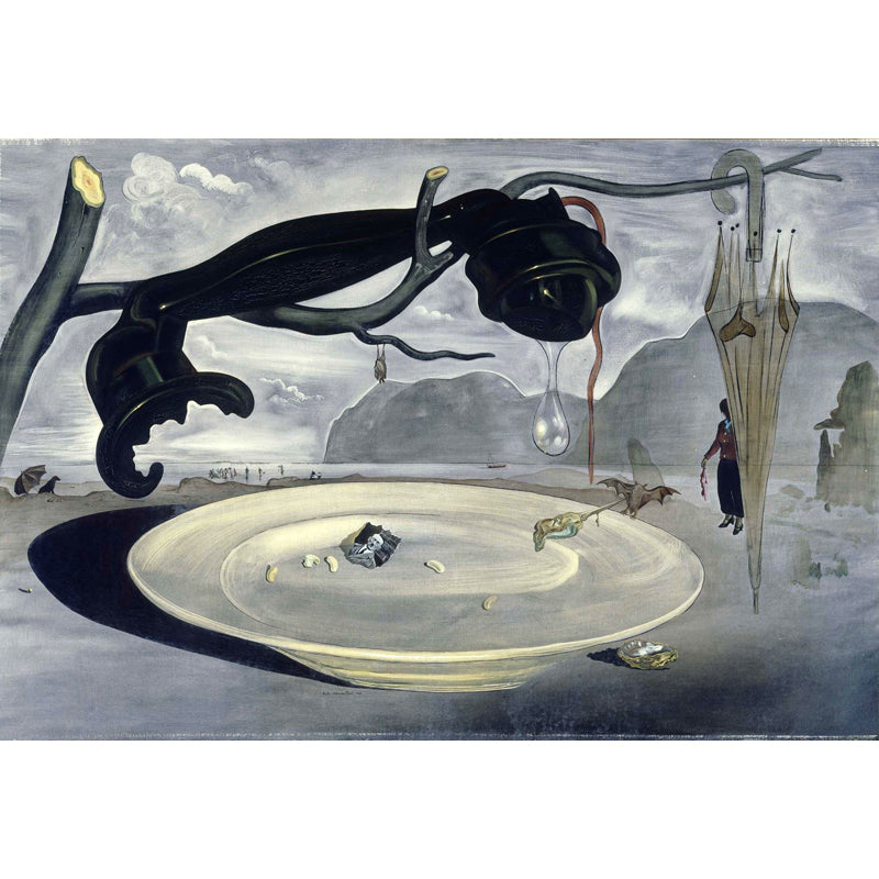Surreal Enigma of Hitler Mural in Grey Living Room Wall Art, Custom Size Available