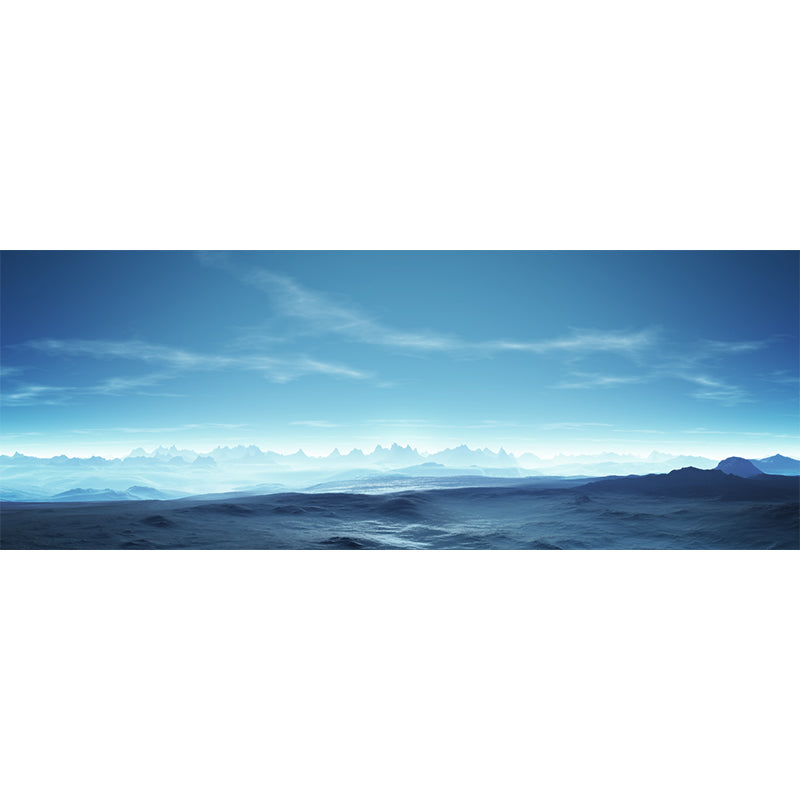 Extra Large Hills Scenery Mural Decal Waterproofing Modern Home Wall Covering in Blue