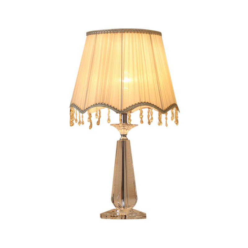 Rot/blau/grün/beige überbackener schatten schatten nachttisch lampe traditionelle Stoff 1 Kopf Schlafzimmer Kristalltisch Leuchte