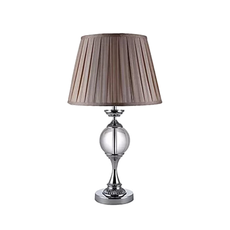 Table à 1 bulbe clair avec tissu d'ombrage plissé effilé