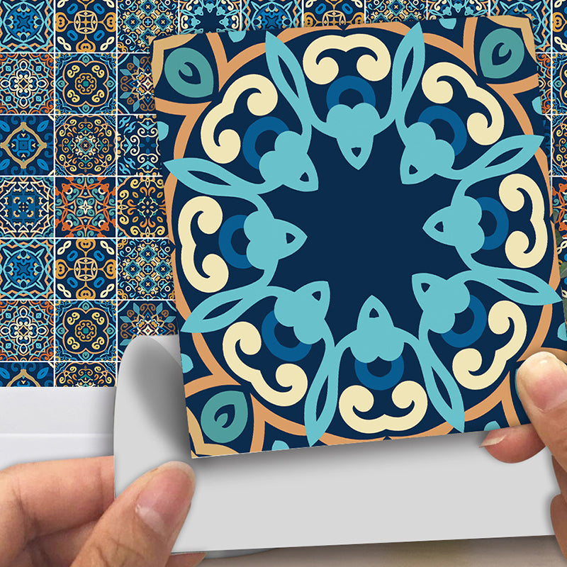 Bohemia Seamless Pattern Peel Wallpapers Yellow-Blue Moroccan Tile Wall Decor for Bath