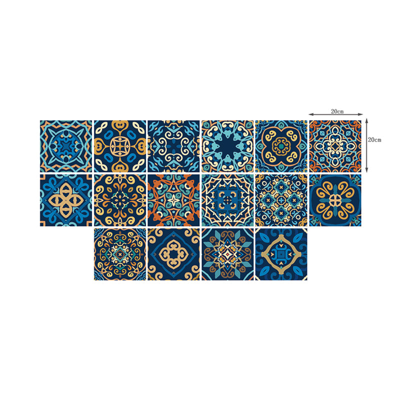 Bohemia Seamless Pattern Peel Wallpapers Yellow-Blue Moroccan Tile Wall Decor for Bath