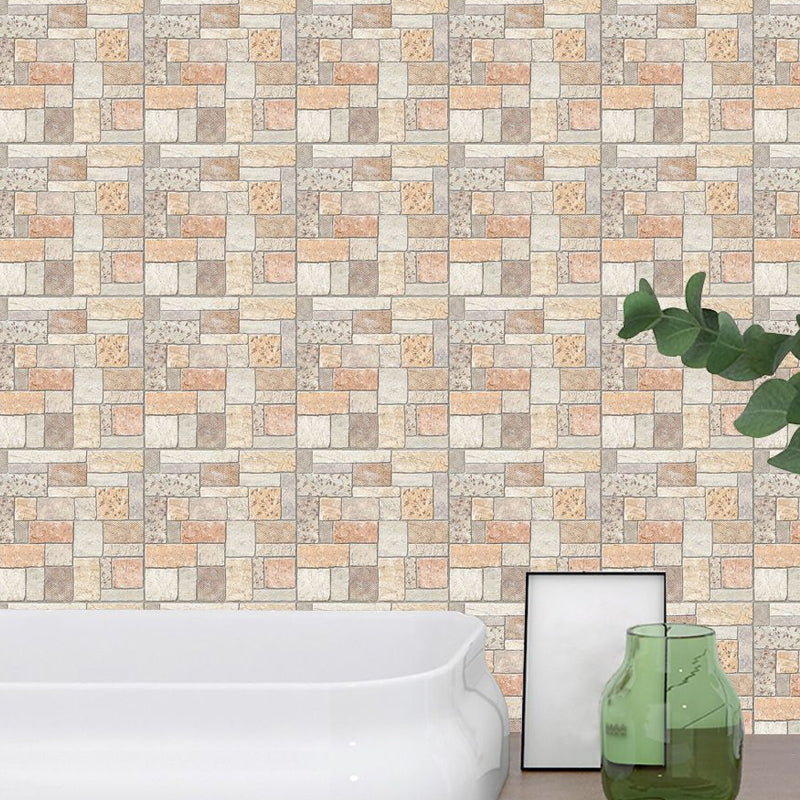 Removable Brick Wallpaper Panels 7.2-sq ft Industrial Wall Decor for Living Room, Brown