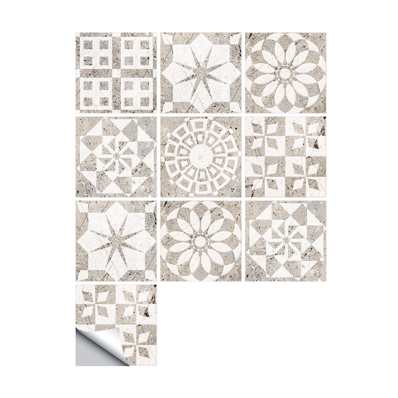 Mandala Pattern Marble Wallpapers Contemporary PVC Stick On Wall Covering in Brown