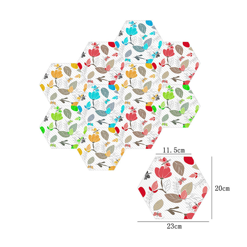 Watercolor Flower Self-Stick Wallpaper Panels Yellow-Blue Country Style Wall Decor