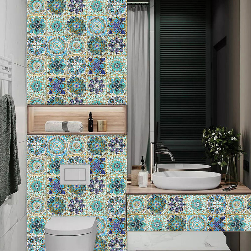 10 Pcs Mandala Wallpapers Peel and Paste Bohemian Kitchen Wall Decoration, 9.7-sq ft