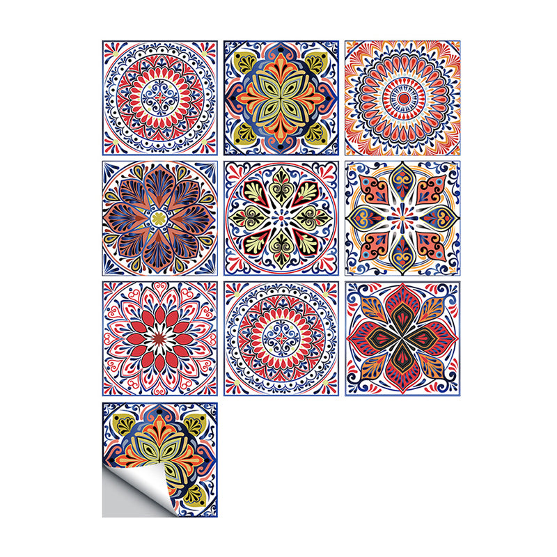 10 Pcs Mandala Wallpapers Peel and Paste Bohemian Kitchen Wall Decoration, 9.7-sq ft
