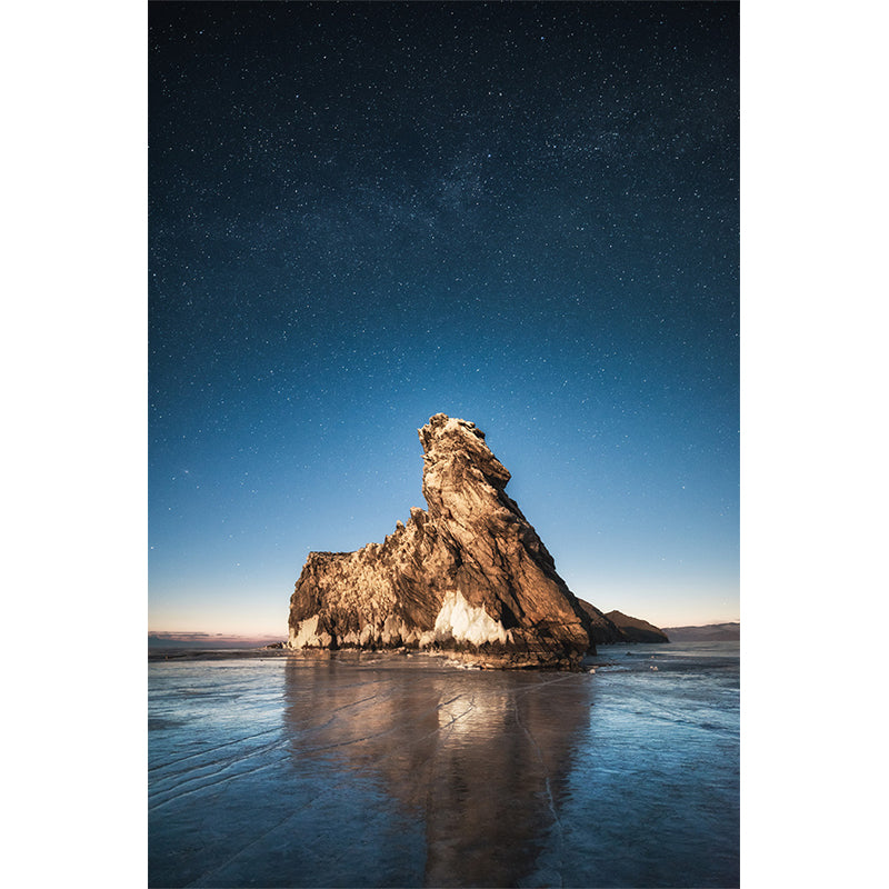 Solitude Mountain with Ice Mural for Bedroom Landscape Wall Decor, Customized Size