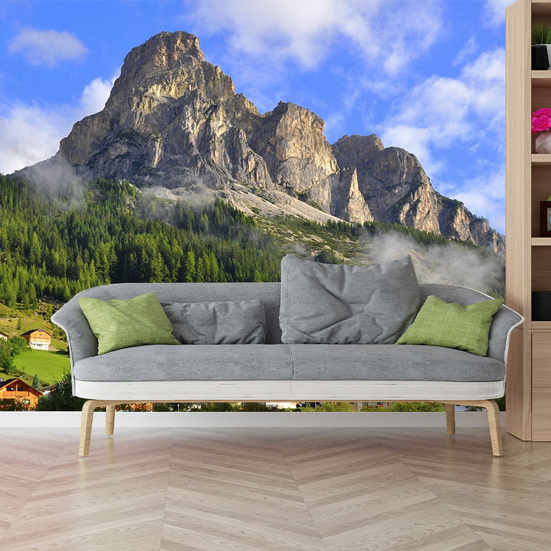 Picturesque Landscape Wall Paper Mural for Home Village at Mountain Foot Wall Decor, Optional Size