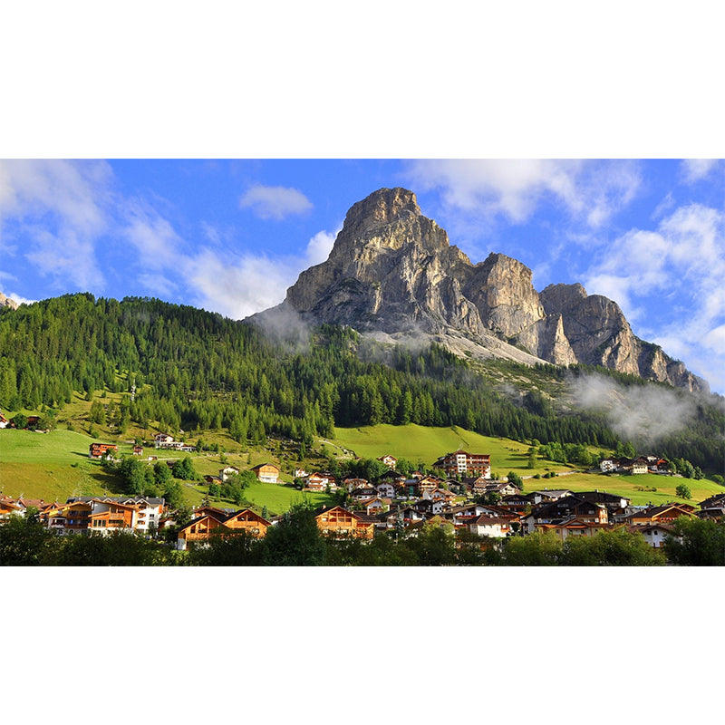 Picturesque Landscape Wall Paper Mural for Home Village at Mountain Foot Wall Decor, Optional Size
