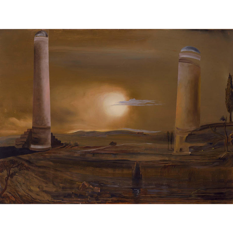 Salvador Dali the Towers Mural Surrealist Non-Woven Material Wall Covering in Brown