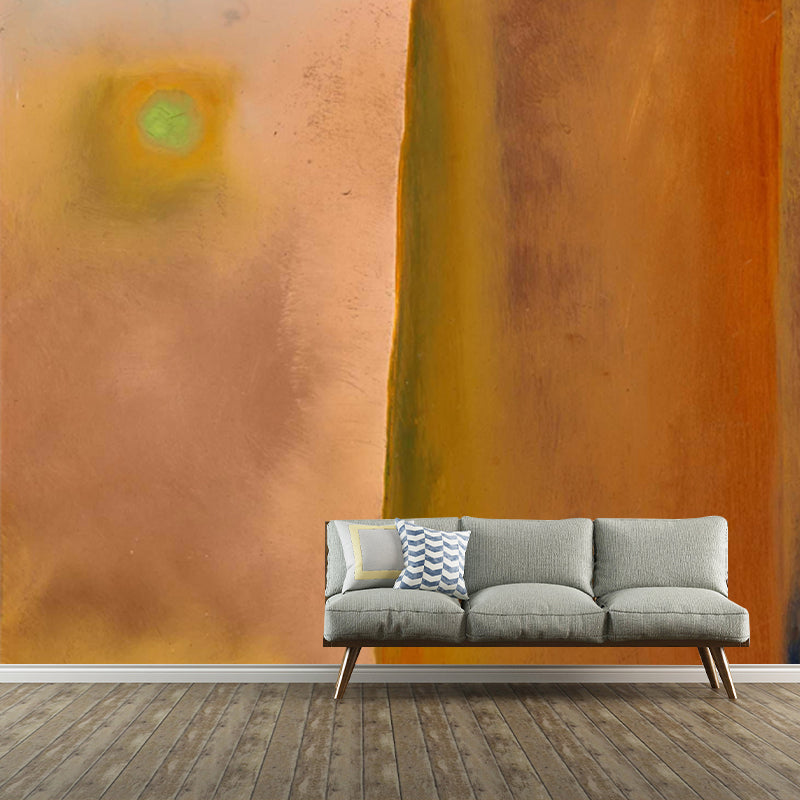 Surrealist Tower Wallpaper Mural for Living Room Personalized Wall Decor in Yellow