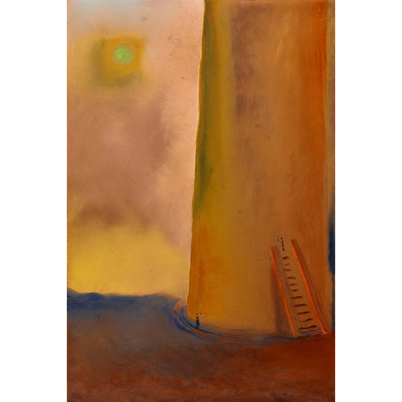 Surrealist Tower Wallpaper Mural for Living Room Personalized Wall Decor in Yellow