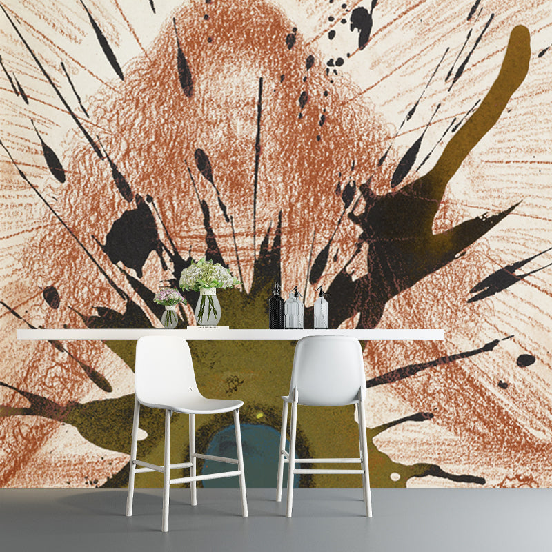 Coffee Splash Painting Mural Water-Proof Wall Covering for Living Room, Custom-Print