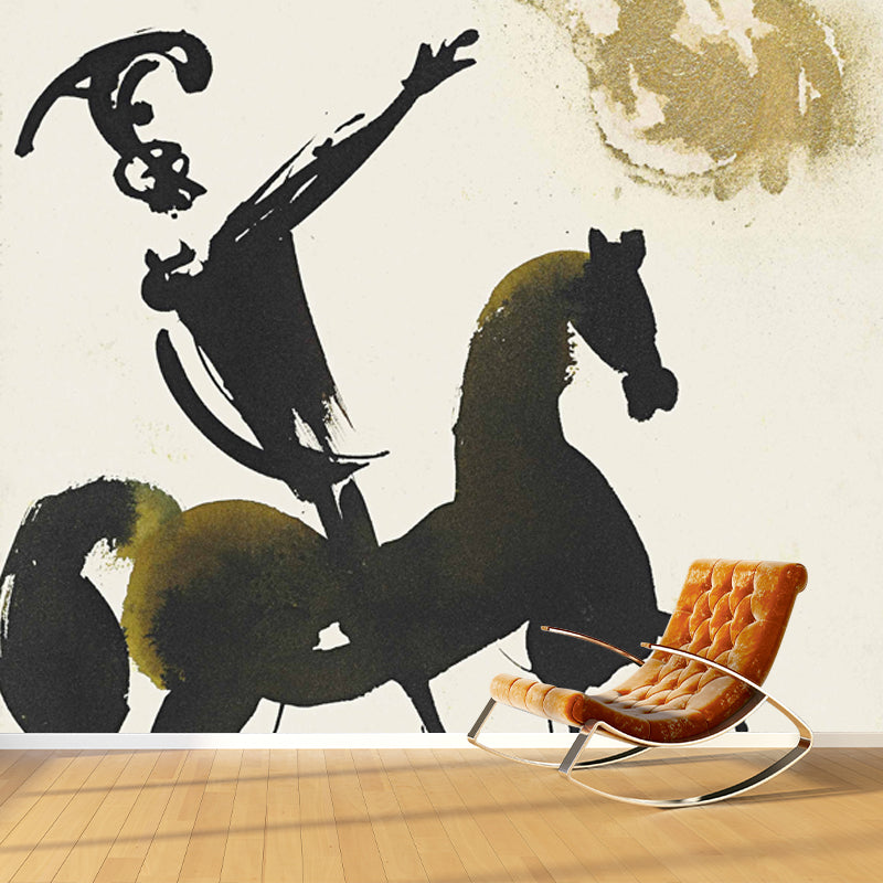 Big Surreal Mural Black Joshua 10:12 Losue Fortis in Bello Painting Wall Covering, Custom Size