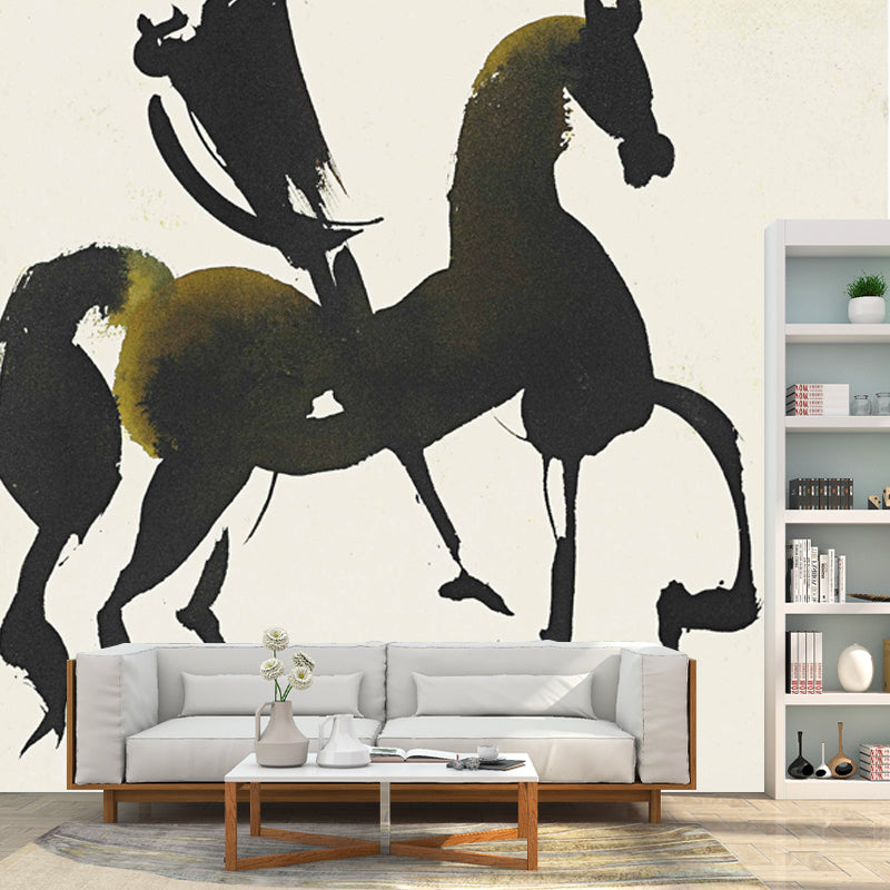 Big Surreal Mural Black Joshua 10:12 Losue Fortis in Bello Painting Wall Covering, Custom Size