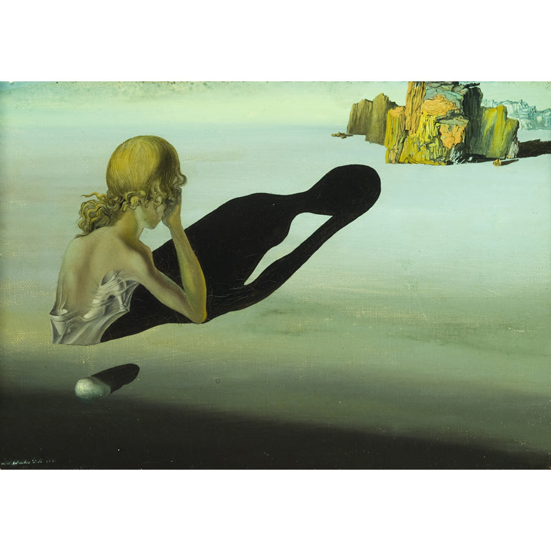 Non-Woven Waterproof Mural Surrealist Remorse or Sphinx Embedded in the Sand Painting Wall Decor