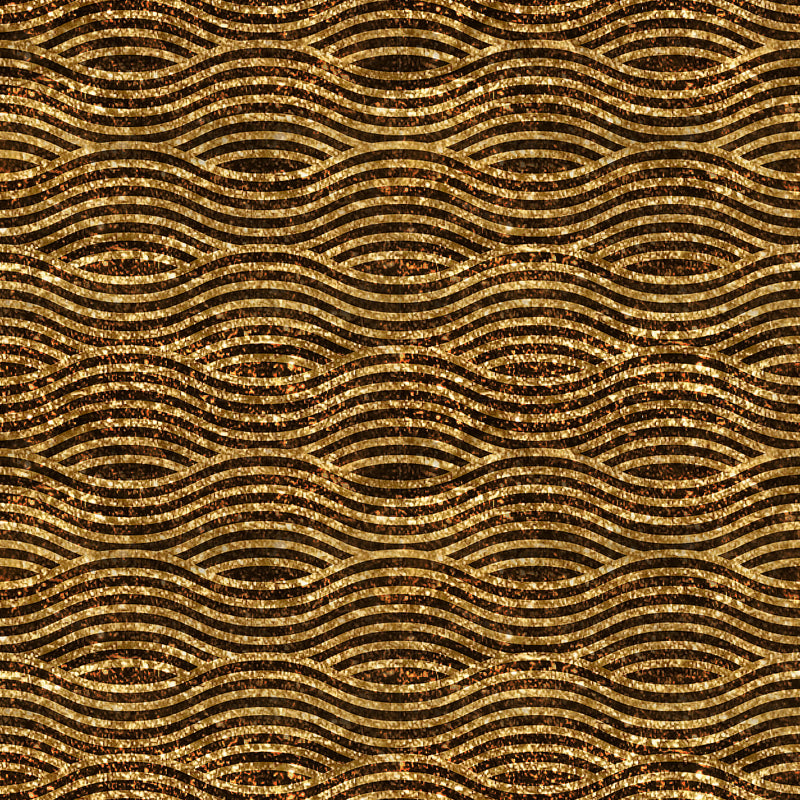 Illustration Waves Foil Mural Wallpaper Large Size Wall Covering for Home, Custom Print