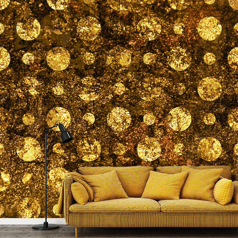 Large Polka Dots Wallpaper Mural for Home Foil Wall Art in Bright Color, Waterproof