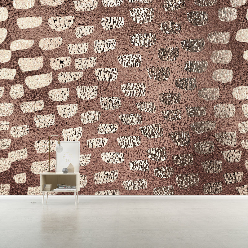 Modernist Spots Foil Wall Mural for Bedroom Personalized Wall Art in Pastel Color