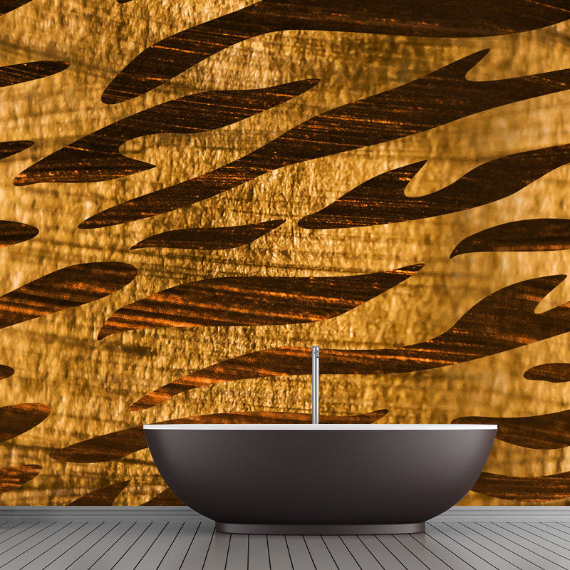 Contemporary Foil Wall Paper Mural for Home Personalized Wall Covering in Bright Color