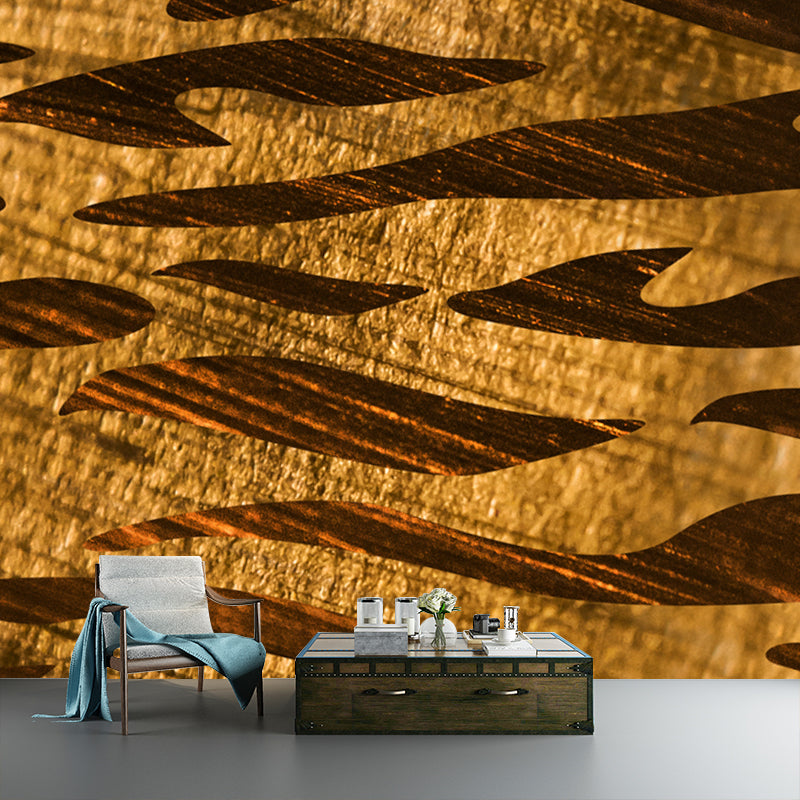 Contemporary Foil Wall Paper Mural for Home Personalized Wall Covering in Bright Color