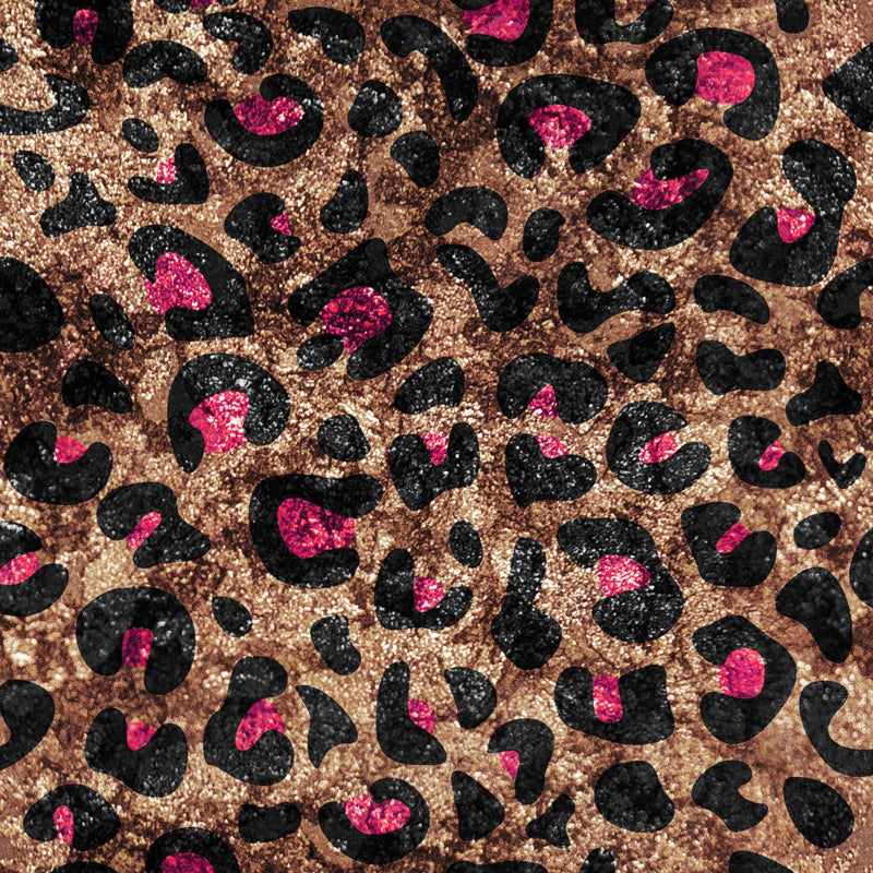 Trendy Leopard Print Foil Mural Bright Color Moisture Resistant Wall Decor for Living Room