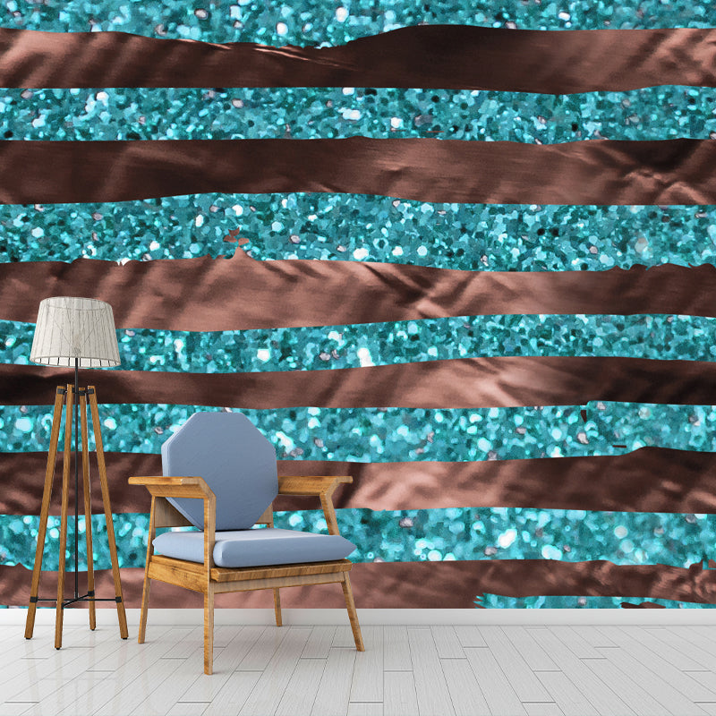 Brushstroke Print Foil Wall Mural Bright Color Contemporary Wall Decor for Bedroom